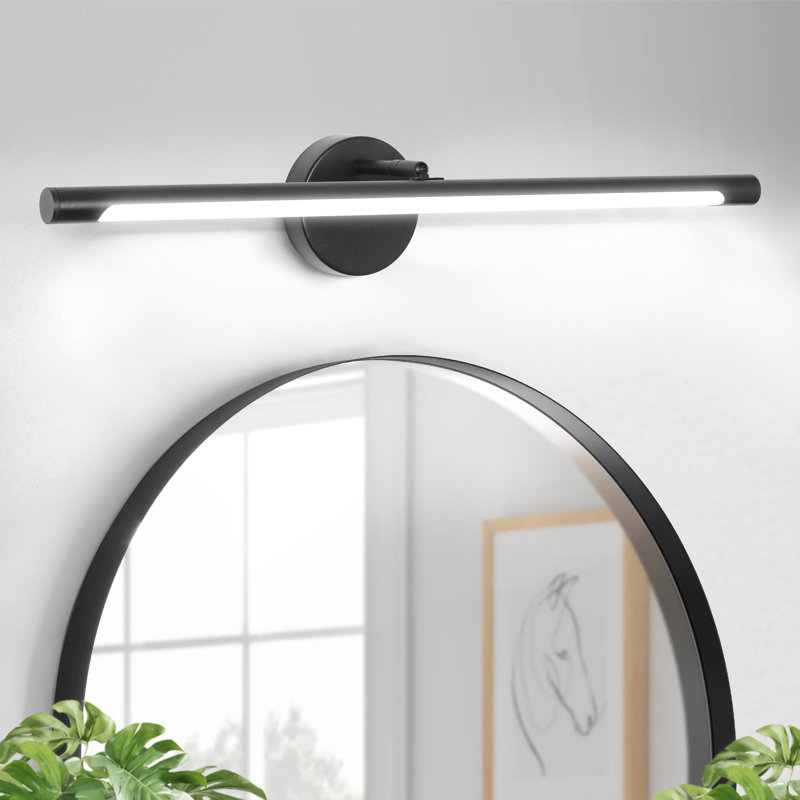 Barre d'éclairage de salle de bain à DEL Abidul, Noir mat, H 4,33 po x l 23,6 po x P 4,65 po