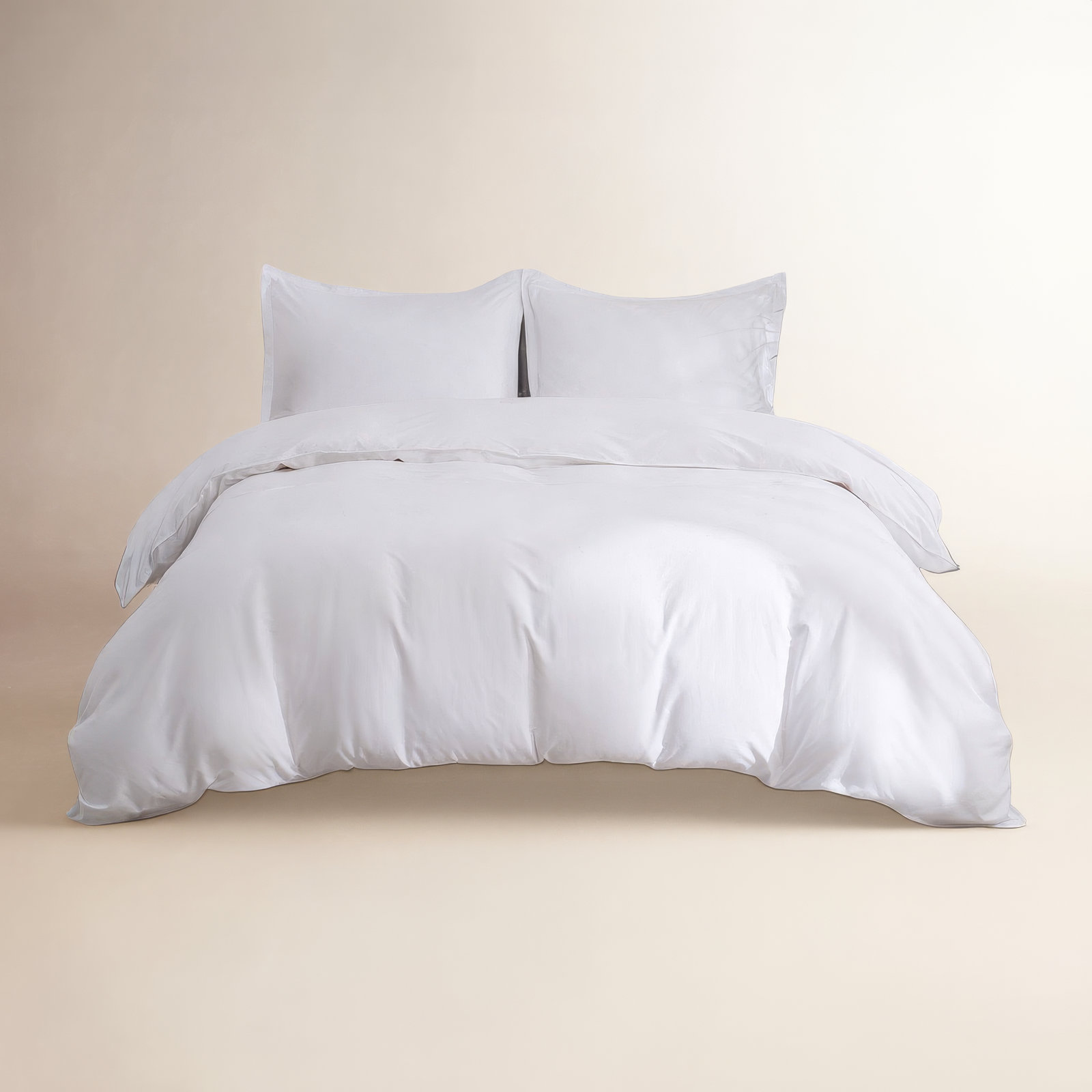 OCEAN FINE BEDDING Microfiber Duvet Cover Set, White, Twin Duvet Cover + 1 Queen Sham