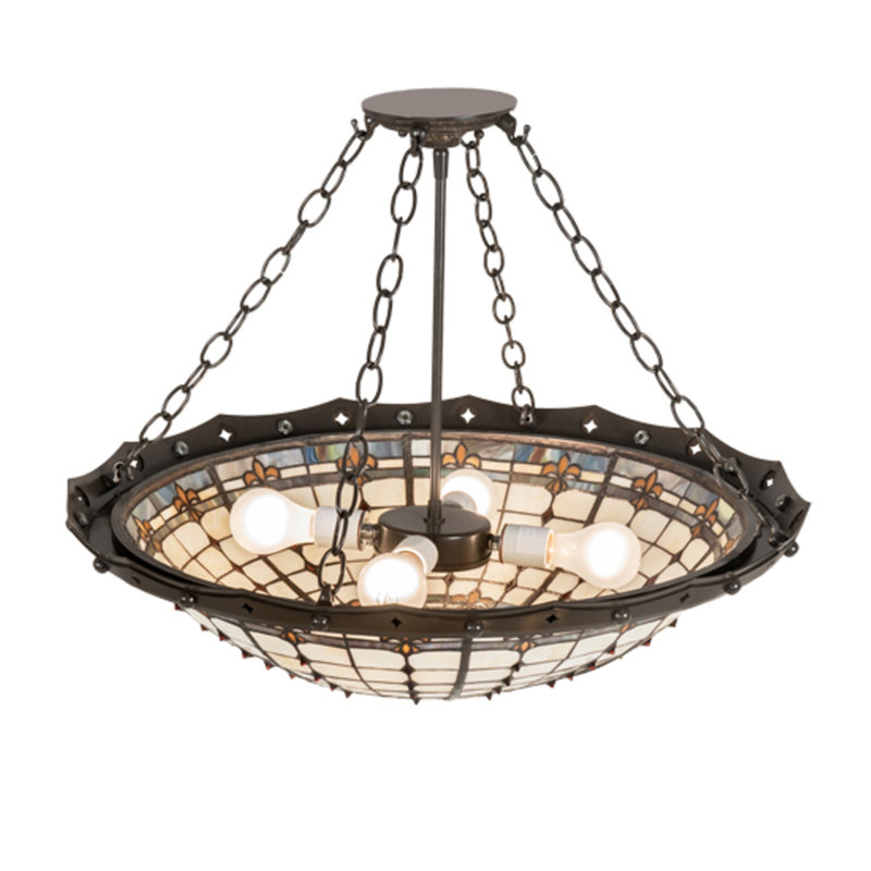 Fleur-de-Lite 4 - Light Semi Flush Mount