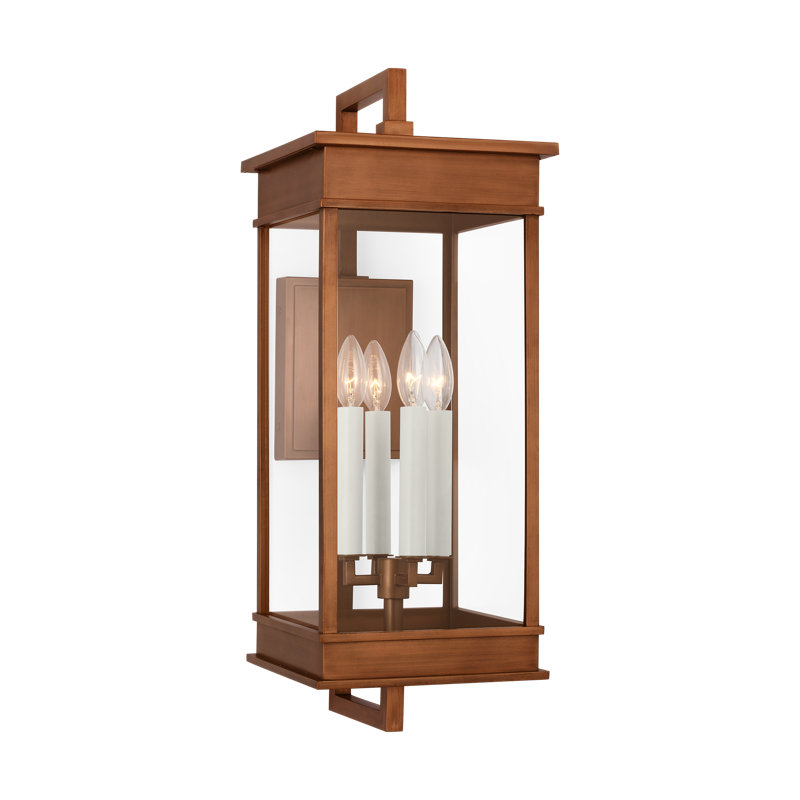 Lanterne murale 4 lumières Shawn, H 25,63 po x l 9,63 po x P 9,63 po, Cuivre naturel