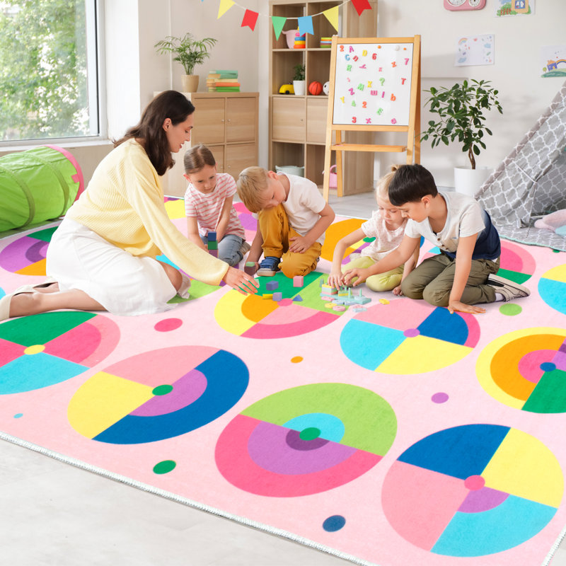 Tapis de salle de classe pour jouer et apprendre, Rectangle 7'6" x 12'