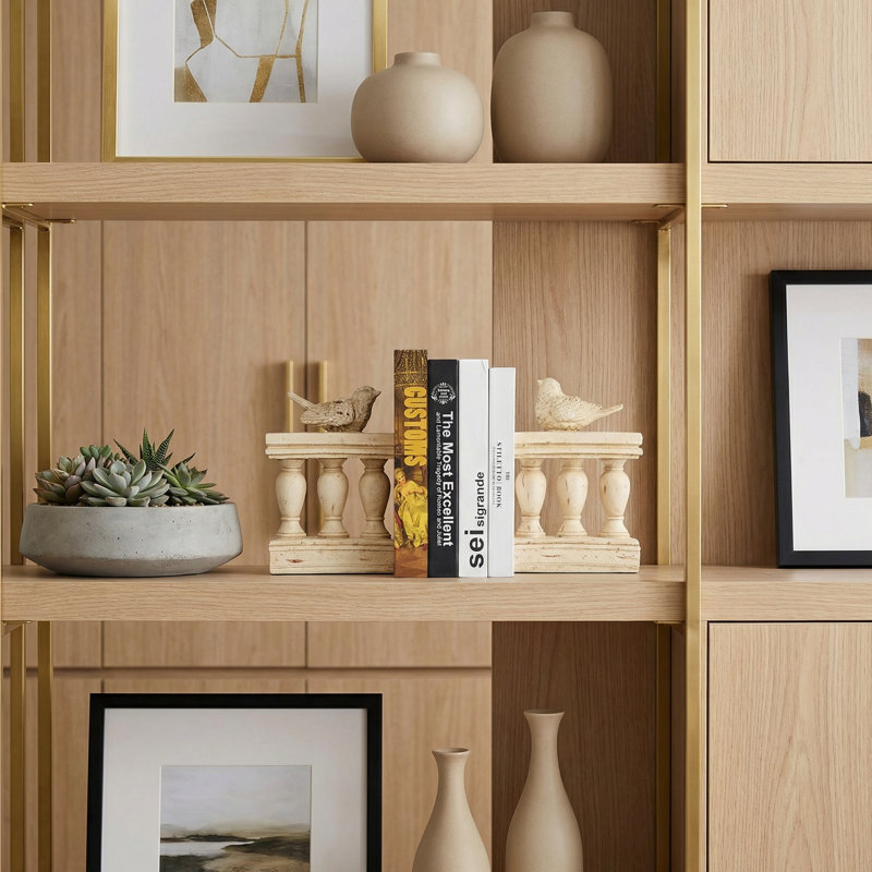Serre-livres décoratif pour colonne romaine décorative, serre-livres oiseaux rétro, base antidérapante, bureau, bureau blanc, une paire - cadeau unique