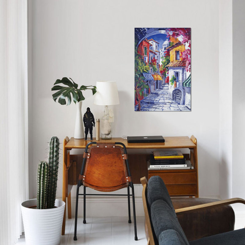 «Vicolo Caratteristico», reproduction sur toile, H 18 po x l 12 po x P 1,5 po, Toile tendue, Pas de tapis