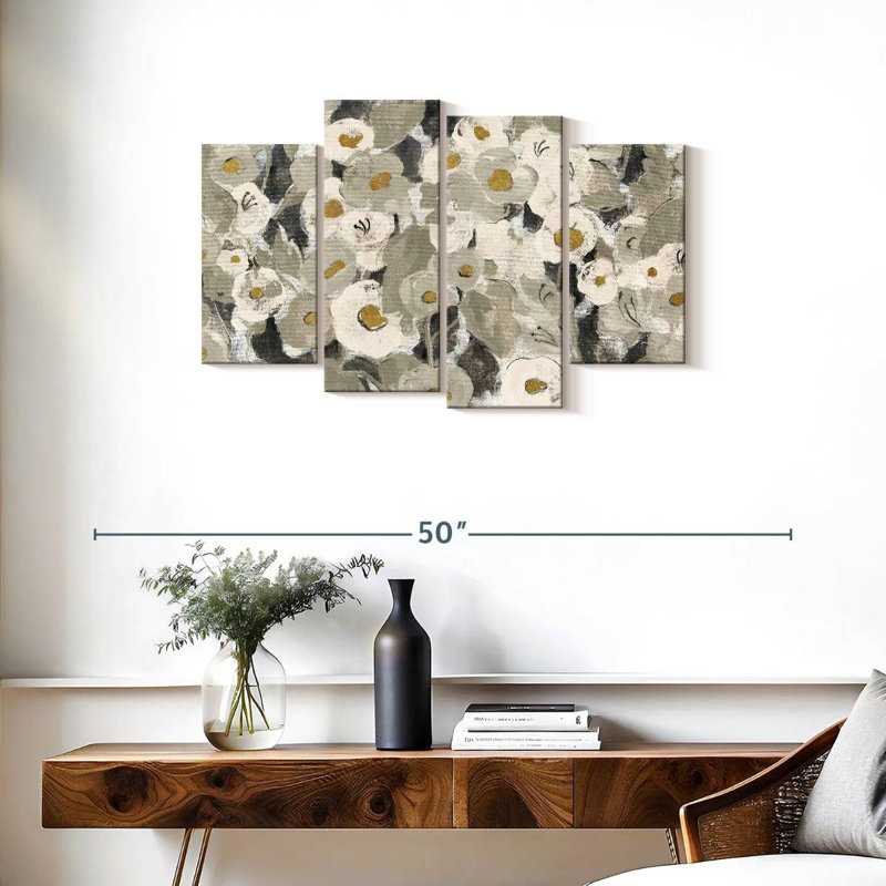Velouté floral neutre, H 22 po x l 36 po