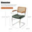 Chaise de salle à manger de style milieu du siècle avec dossier en rotin, accoudoirs en bois massif et piètement cantilever en métal chromé, lot de 2-1935255154-1935521102