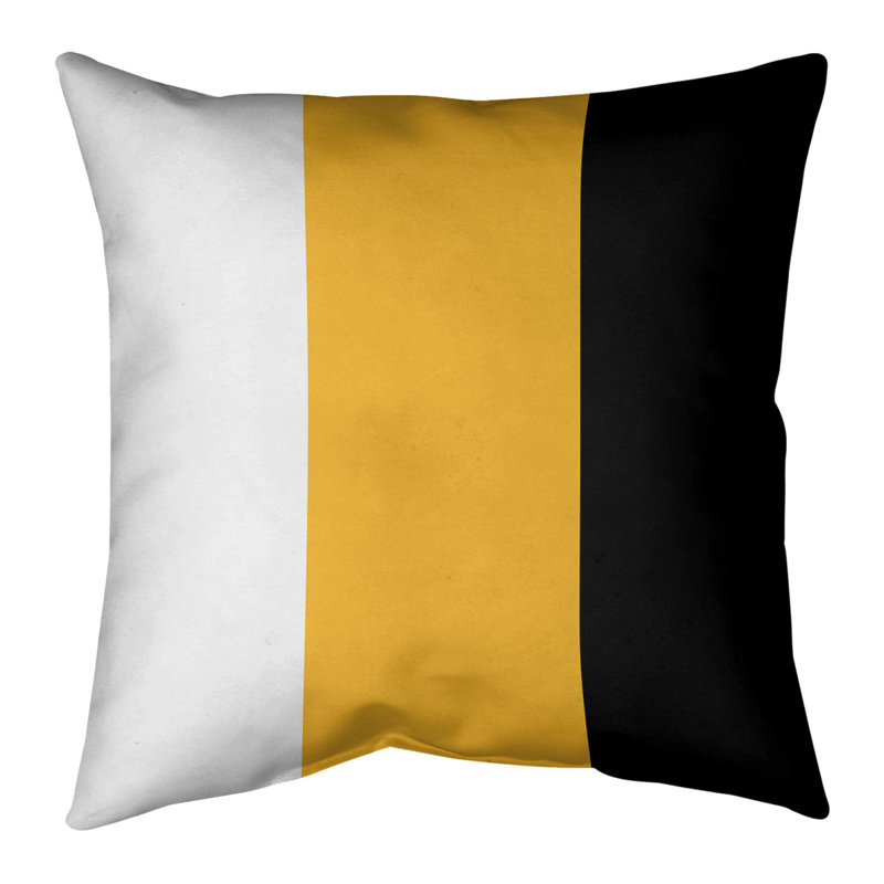 Coussin Los Angeles Los Angeles, 18 po x 18 po, Blanc / Doré / Noir, Housse de coussin seulement - sans coussin