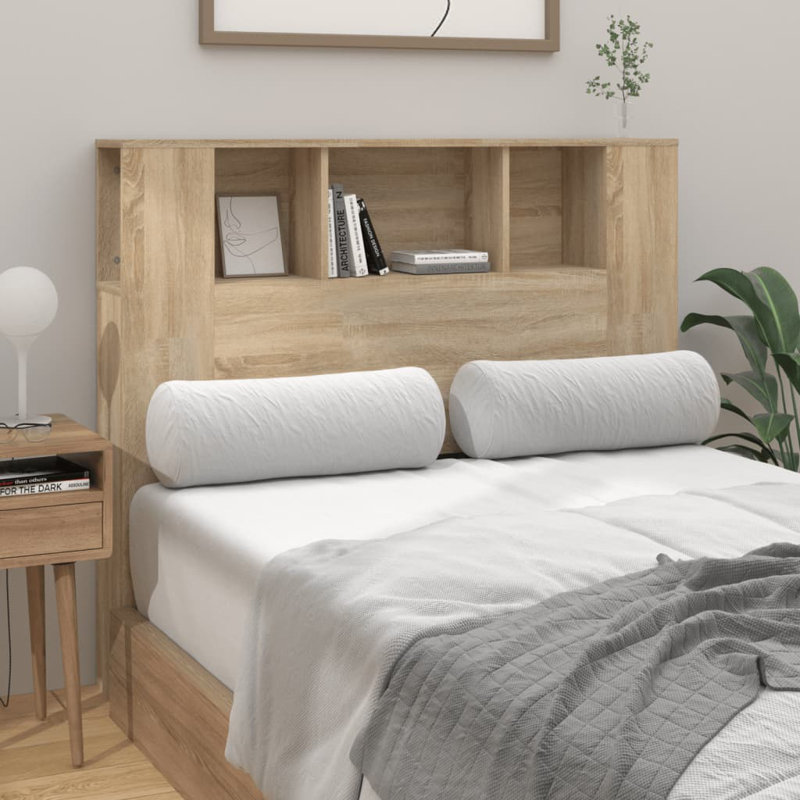 17 Stories Headboard Cabinet Engineered Wood, Sonoma Oak, Small Double (4')
