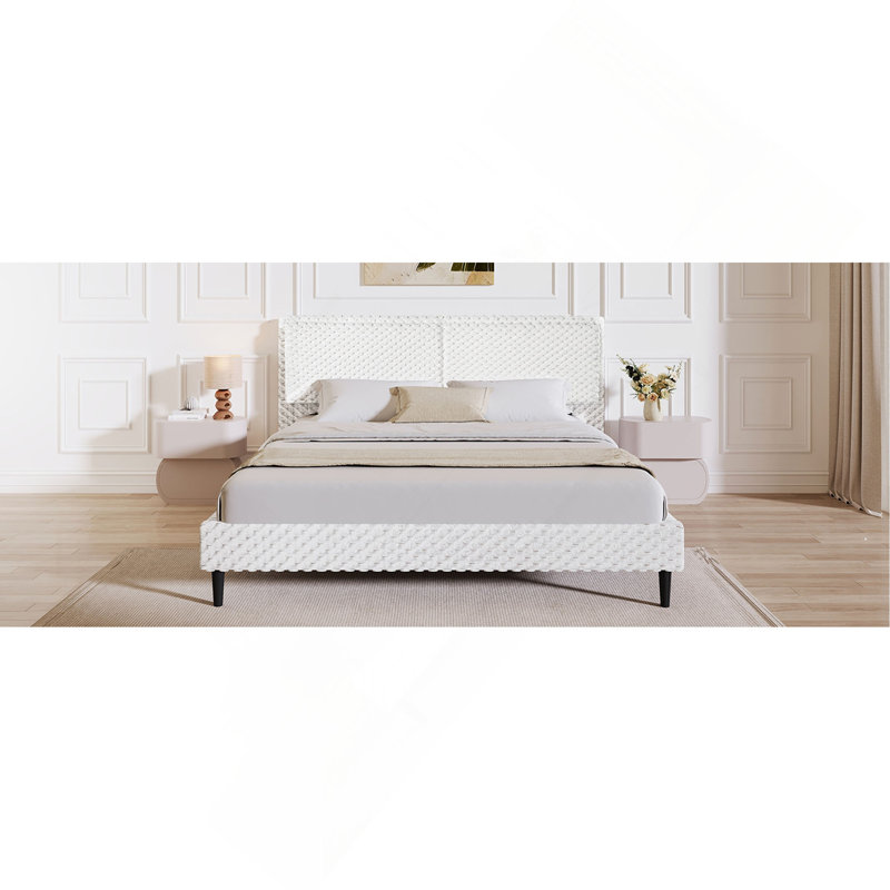 Lit simple et moelleux avec lit moelleux et lit confortable, Grand lit, Blanc