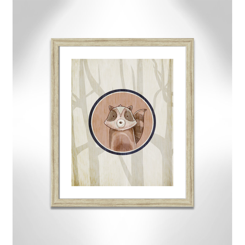 Animaux de la forêt, impression sur papier 1 pi, H 24,5 po x l 20,5 po x P 0,6 po, Cadre plat beige