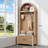 Natural-Colored Farmhouse-Style Entryway Coat Rack, Four-In-One Multi-Functional, Includes Hooks, Shoe Rack, Bench, And Hallway Use.-299365112