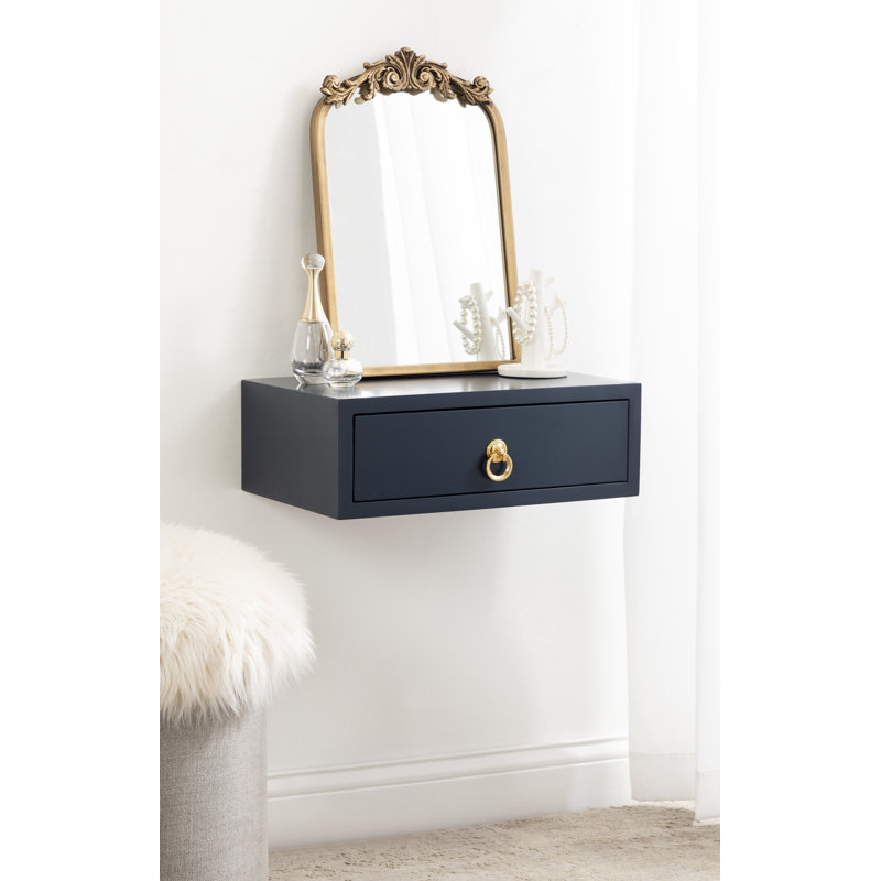 Table de bout abstraite avec rangement Aksharan, Bleu marine