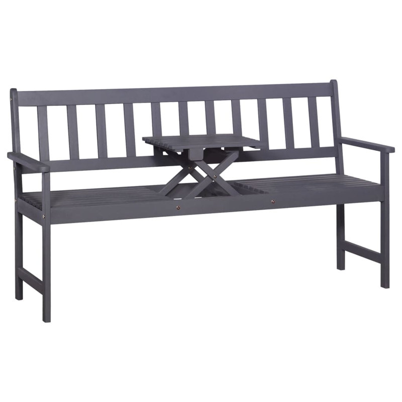 Garnich Solid Wood Acacia Outdoor Bench, Black