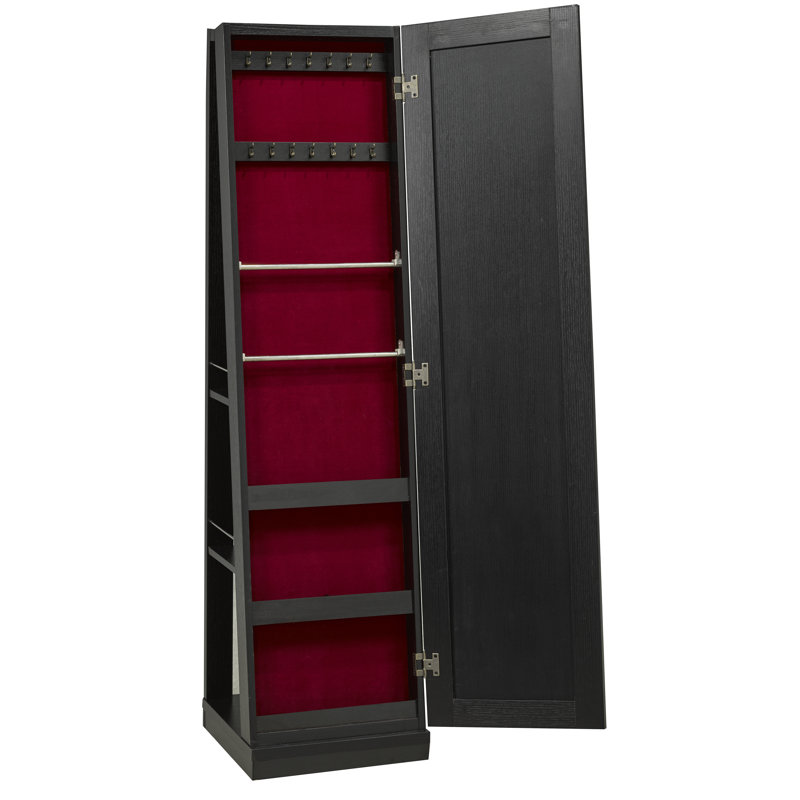 Renz 15.5'' Wide Freestanding Jewelry Armoire, Black