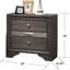 Table de chevet contemporaine 1Pc avec finition grise et détails argentés