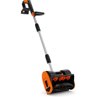 12inch Snow Blower Cordless - Electric Snow Shovel 16.5 FT Snow Throwing Distance 20V 1 x 4.0Ah Battery and Quick Charger Adjustable Handle for Walkways Driveways Stair Snow Removal Orange