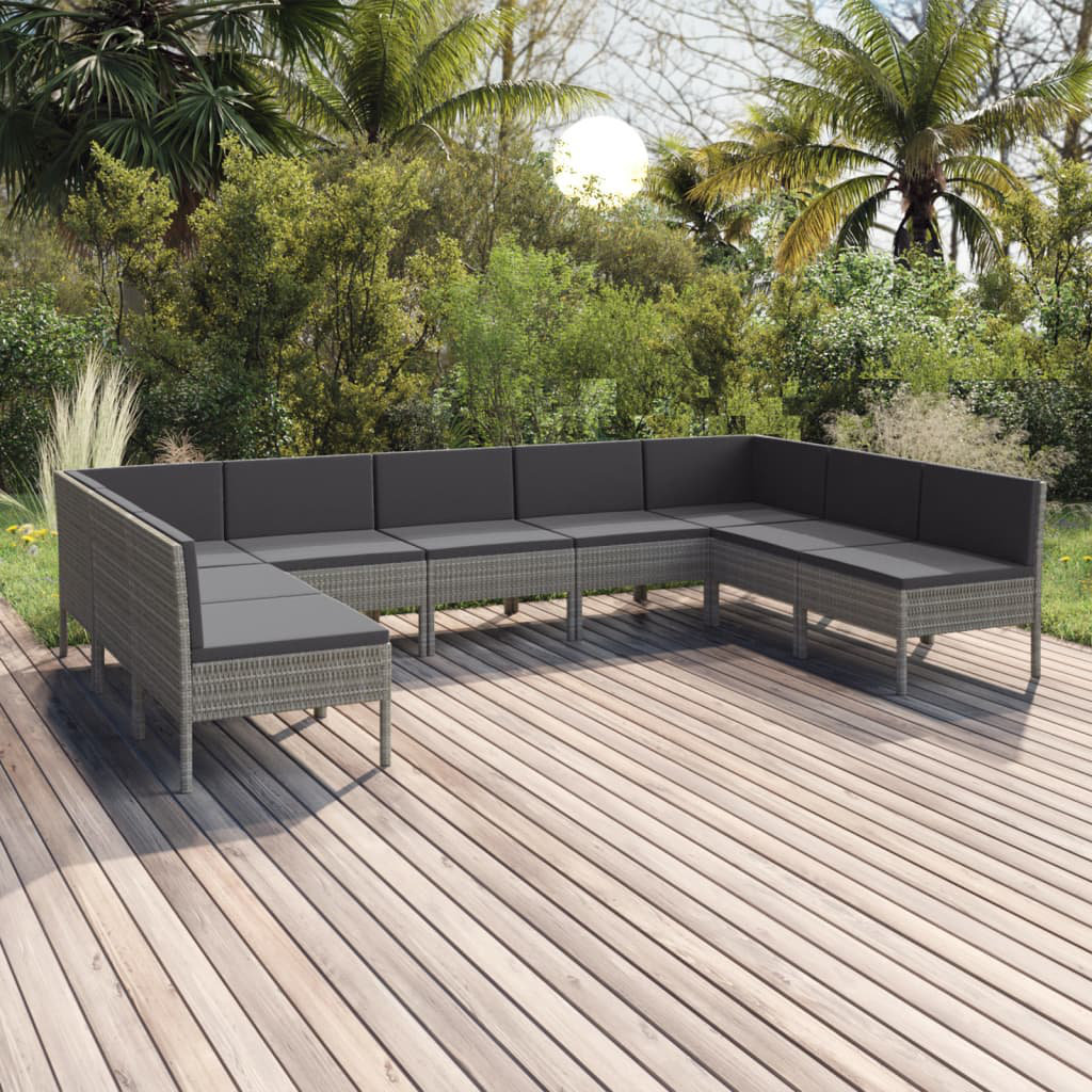 8-Sitzer Lounge-Set Jewlz aus Polyrattan mit Polster