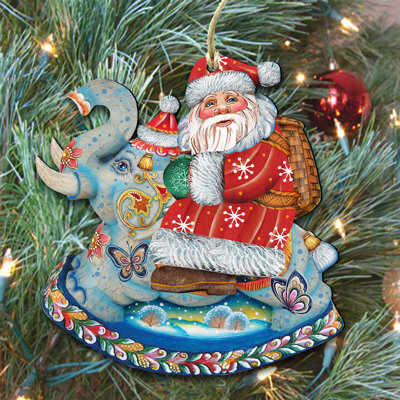 5'' Handmade Wood Shatterproof Hanging Figurine Ornament