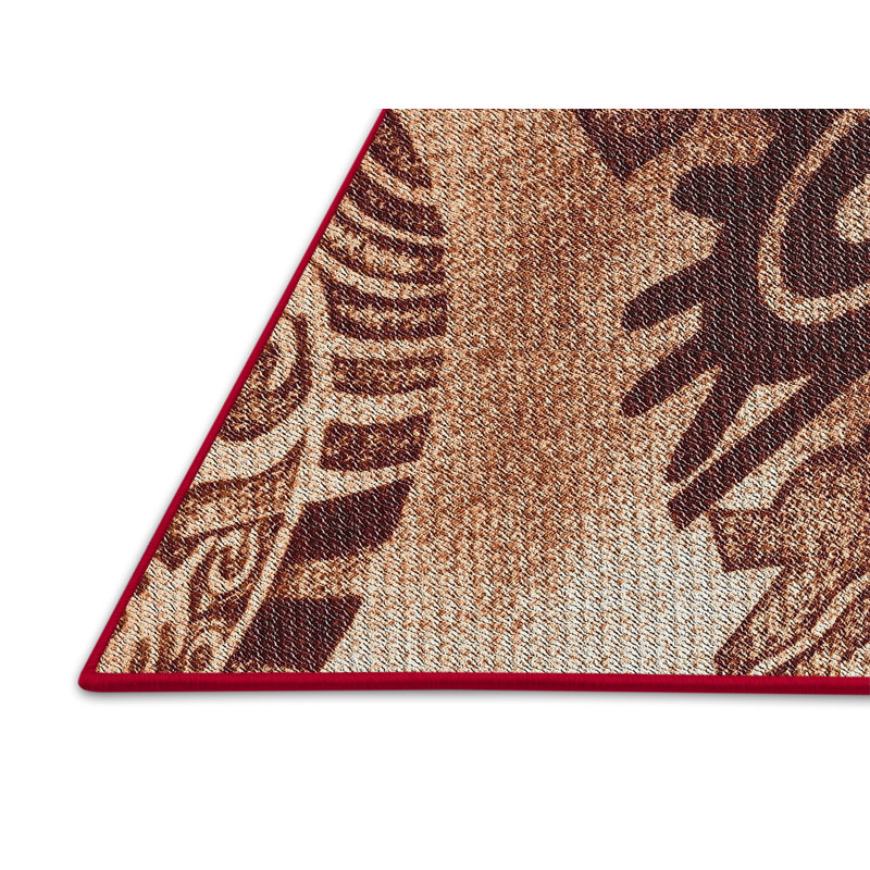 Tapis brun à motifs, Rectangulaire 7 pi x 10 pi