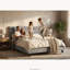 Luxury Velvet Platform Bed Frame with Vertical Channel Tufted Headboard, Solid Wood Slats, No Box Spring Required, Durable Centre Support Legs, Quiet Stable Design, Easy assembly