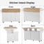 Îlot de cuisine cannelé verrouillable 55,5 po-986332286