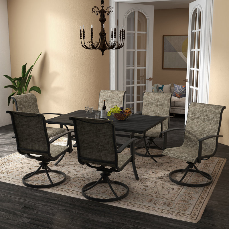 Errik 6 - Person Trestle Dining Set, Mixed Coffee