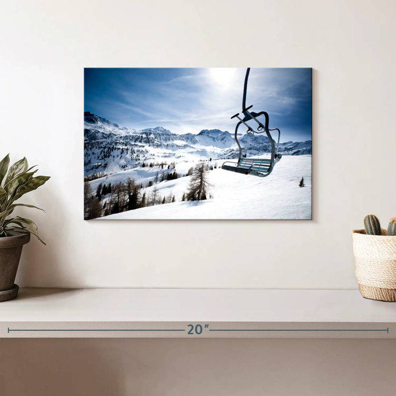Ski Lift With A View, 8" H x 12" W