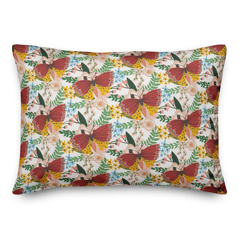  Housse et insert de coussin rectangulaire Folksey Butterfly