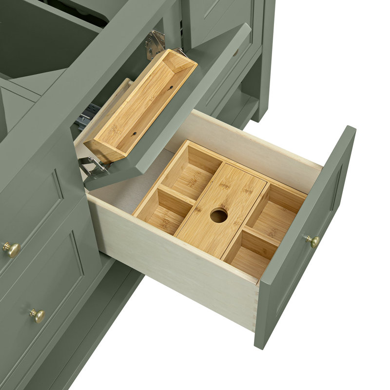 Breckenridge 59.88'' W Double Bathroom Vanity Base, Smokey Celadon