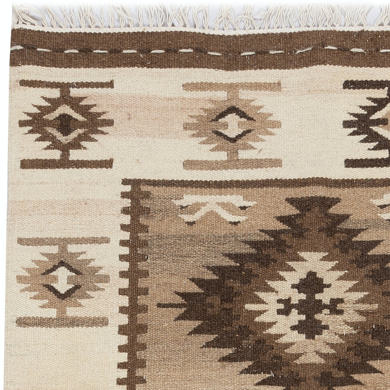 Kilim tissé à la main 3 x 5 pi 100% laine naturelle. Tapis tissé à plat