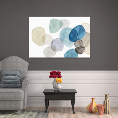 Blue Bubbles Merge II Abstract Delicate Contemporary Art