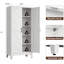 Armoire de rangement en métal de 71 po de hauteur avec 2 portes et 4 tablettes réglables (blanche)-1481826072-1481826074