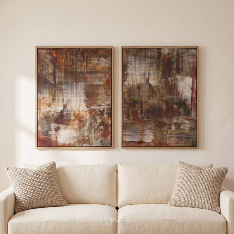 Molten Patina Framed Canvases, Set/2