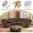 Living Room Furniture Sets,Pineapple Fabric Reclining Sectional Sofa Set With 2 Manual Recliners, 6-seat L-shaped Corner Couch With Hidden Table/storage Console/cup Holders, Perfect For Living Room/home Theater-1760400324