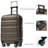 Hardshell ABS Luggage Set, 24-Inch Checked Suitcase with Spinner Wheels, Lightweight Travel Luggage with 2 Packing Cubes for Men & Women
