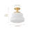 1-lamp White Gold Adjustable Glass Flush Mount Light