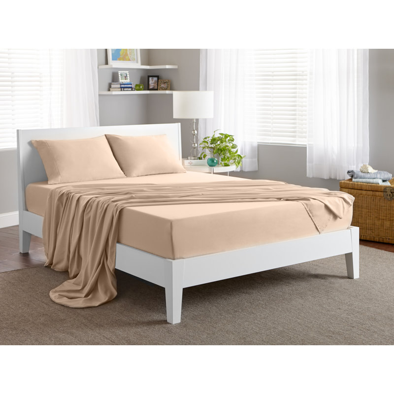Light Grey Twin XL Polyester Microfiber Sheet Set with Pillowcases