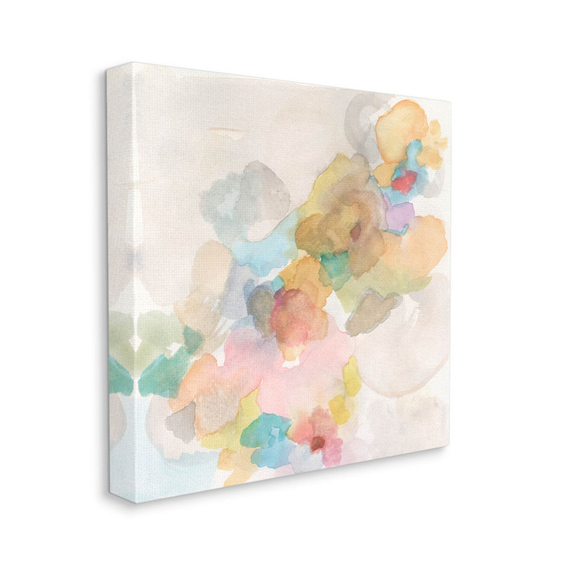 Art mural moderne sur toile à motif floral abstrait par Jodi Fuchs, H 24 po x l 24 po x P 1,5 po
