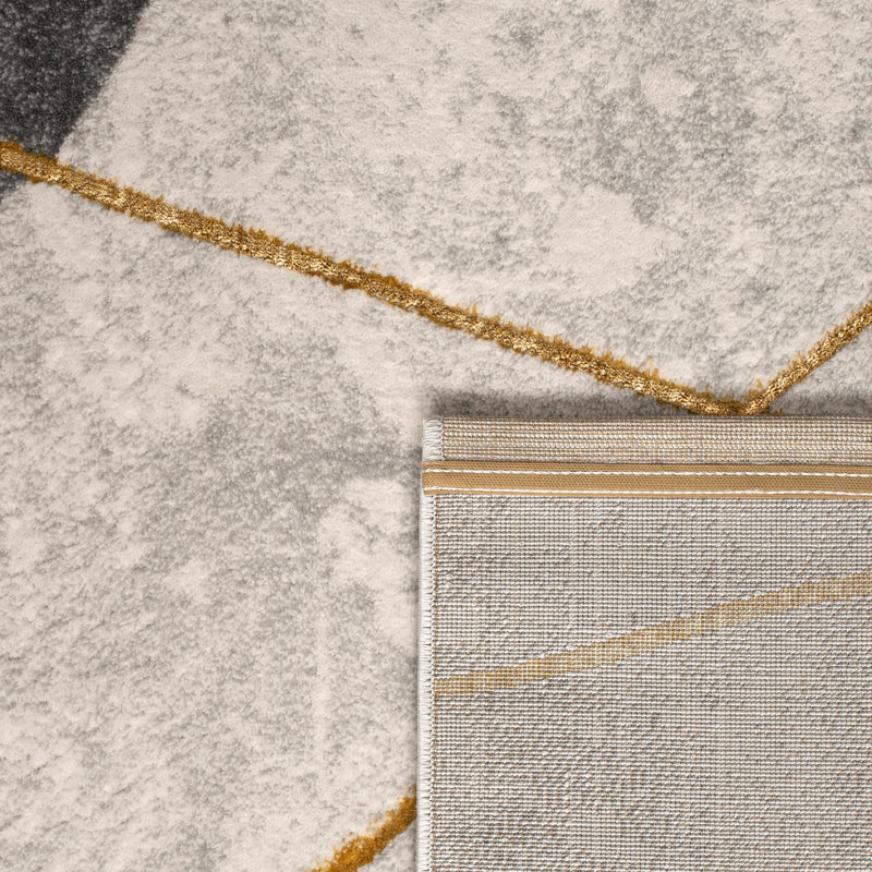 Tapis de designer avec un look d'art abstrait moderne, Rectangle 5 pi 3 po x 7 pi 7 po