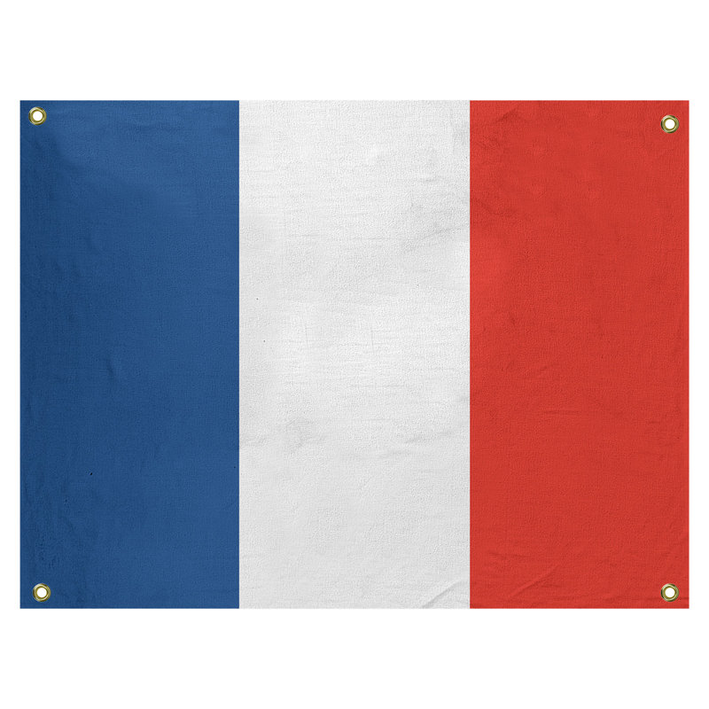 Tapisserie de polyester Baltimore, Toronto, H 50 po x l 59 po x P 1 po, Bleu lapis / rouge piment