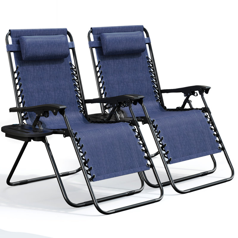 Chaises d'extérieur inclinables avec coussins et porte-gobelets Nestl, Forest Green