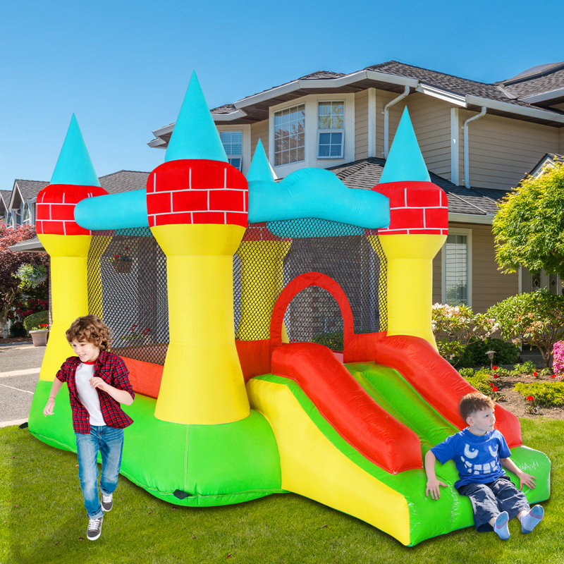 GOOSH 8' Wx 12' D Inflatable Bounce House with Slide and Air Blower, 94.4" H x 141.7" L x 94.4" D