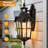 2 Pack Motion Sensor Dusk to Dawn Outside Wall Lights with Gold Trim-524300400