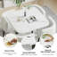 Ensemble de table de salle à manger 31,49 "en MDF à motif de marbre blanc avec 4 chaises incurvées en similicuir-130463288-130463290