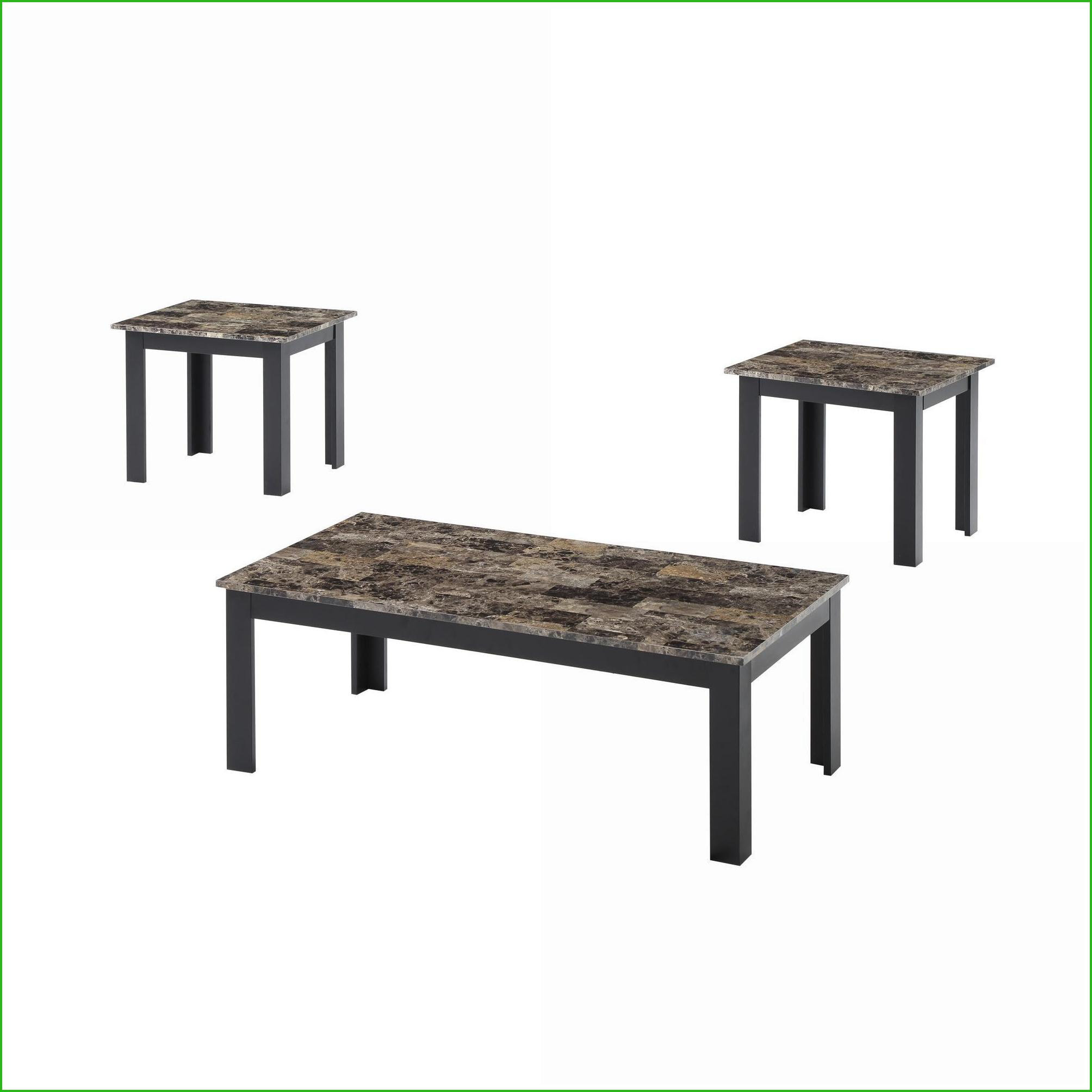 Latitude Run® Traditional 3pc Coffee Table Set with Black Faux Marble ...