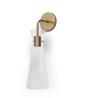Gena Single Light Glass Dimmable Armed Sconce