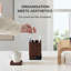 Solid Wood Pen Cup Holder with 2 Coasters-1936579477