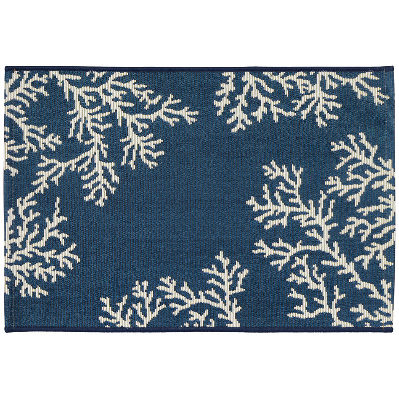 Tapis de cuisine Thomasina, Bleu marine, Rectangle 2 pi x 2 pi 10 po