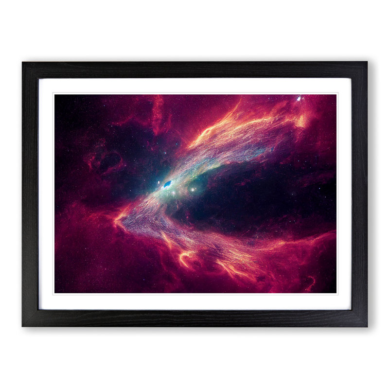 Wonderful Universe - Single Picture Frame Painting, Black, 34cm H x 46cm W x 2cm D