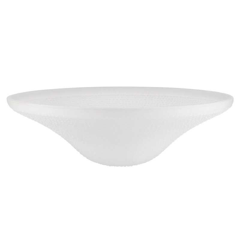 Abat-jour bol en verre 4,75 po x l 14,75 po (vissé) en blanc