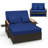 Patio Rattan Daybed Set w/ Cushioned Loveseat & Storage Ottoman-148147954